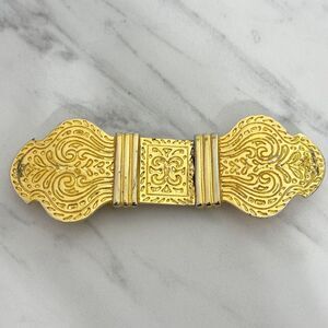 Vintage Dotty Smith Ornate 2 Piece Interlocking Belt Buckle Gold Tone ✨